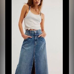 Free People We The Free Nothing Better Denim Maxi Skirt